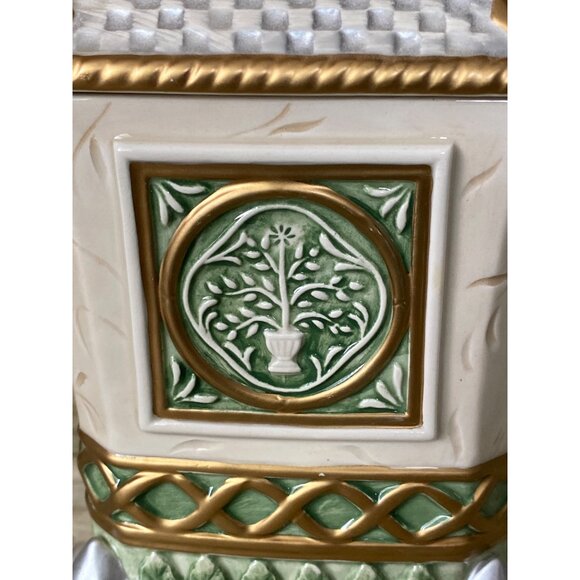Fitz & Floyd Gregorian Classics Potpourri Jar w/ Lid Gold Trim Early 2000s Decor - Picture 5 of 13